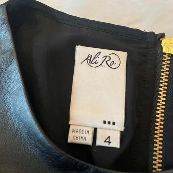 Ali Ra Silk Lace with Leather Collar Black‎ Dress - Picture 10 of 10